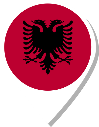 Albania flag check-in icon.