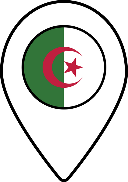 Algeria flag map pin navigation icon.