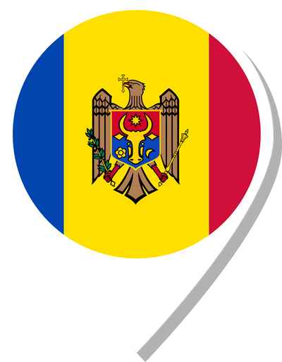 Moldova flag check-in icon.